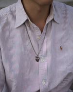 Load image into Gallery viewer, Appearance of Chrome Heart.     Minimalist necklace featuring delicately designed chrome heart pendants. Elevate your style with our necklace, perfect for daily wear and layering. Crafted from high-quality stainless steel and available in silver color.  Material: Surgical steel. 60cm in length.  | water-resistant, no-tarnishing, hypoallergenic |
