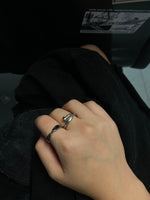 Load image into Gallery viewer, A simple ring resembling actual nails.   Highlight your outfit with the statement piece. Elevate your style with our minimalist ring, perfect for daily wear and layering. Crafted from high-quality titanium and available in silver color.  Material: Titanium.  | water-resistant, no-tarnishing, hypoallergenic |
