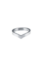 Load image into Gallery viewer, A simple ring resembling the V-shape of the wave crest.   Highlight your outfit with the statement piece. Elevate your style with our minimalist ring, perfect for daily wear and layering. Crafted from high-quality stainless steel and available in silver color.   Material: Surgical steel, Color: Silver | water-resistant, no-tarnishing, hypoallergenic |

