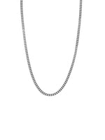 Load image into Gallery viewer, A simple Cuban chain.   Minimalist necklace featuring a mini-Cuban chain. Elevate your style with our necklace, perfect for daily wear and layering. Crafted from faux pearls and available in silver color  Material: Surgical steel, 59cm in length. | water-resistant, no-tarnishing, hypoallergenic |
