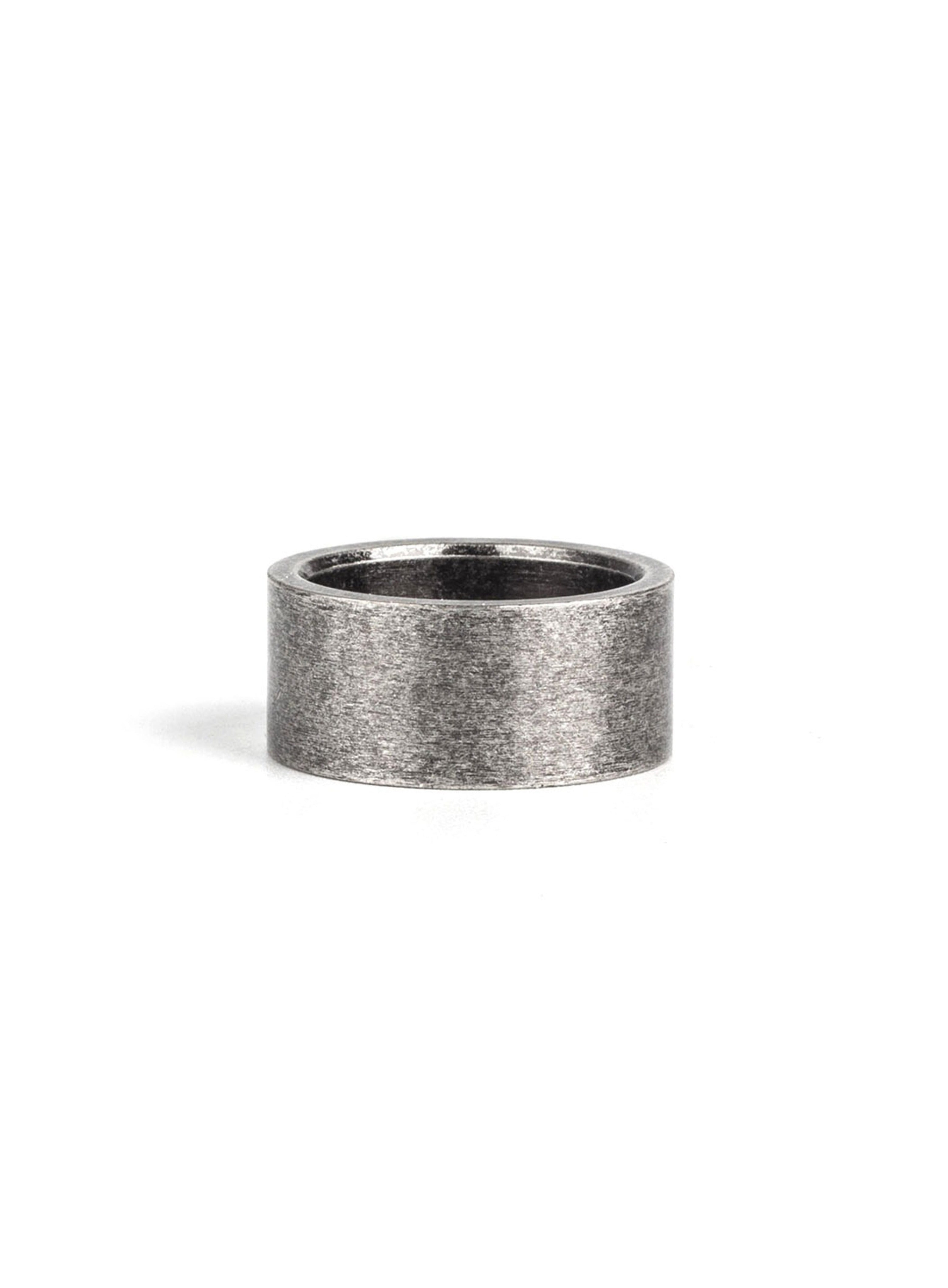 Invulnerable and robust.  Highlight your outfit with the statement piece. Elevate your style with our minimalist ring, perfect for daily wear and layering. Crafted from high-quality titanium and available in silver/ Charcoal color.  Material: Titanium, Color: Matte Silver/ Charcoal. | water-resistant, no-tarnishing, hypoallergenic |