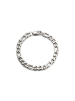 Load image into Gallery viewer, Simple Cuban chain bracelets.   Elevate your style with minimalist bracelets, perfect for daily wear and layering. Crafted from high-quality titanium and available in silver color.  Material: Surgical steel, 21cm in length  | water-resistant, no-tarnishing, hypoallergenic |
