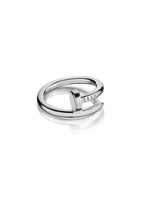 Load image into Gallery viewer, A simple ring resembling actual nails.   Highlight your outfit with the statement piece. Elevate your style with our minimalist ring, perfect for daily wear and layering. Crafted from high-quality titanium and available in silver color.  Material: Titanium.  | water-resistant, no-tarnishing, hypoallergenic |
