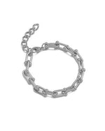 Load image into Gallery viewer, U-shaped beanie chain bracelets.  Elevate your style with minimalist bracelets, perfect for daily wear and layering. Crafted from high-quality titanium and available in silver color.  Material: Titanium, Color: Silver. 16+4 cm in length.  | waterproof, anti-tarnishing, hypoallergenic |
